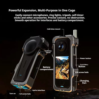 Hepil อลูมิเนียมอัลลอยด์กรอบสําหรับ Insta360 X4 Air กันกระแท…