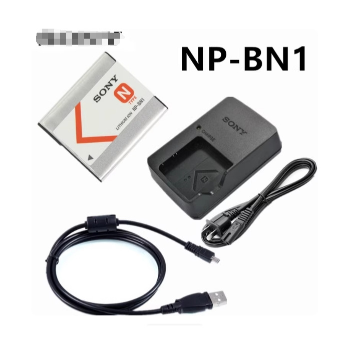 [ราคาพิเศษใหม่เอี่ยมพร้อมสต็อก] แบตเตอรี่ NP-BN1 + เครื่องชาร์จ + สายเคเบิลข้อมูลเหมาะสําหรับกล้อง Sony CCD TX5 TX7 TX9 TX100 WX5 W