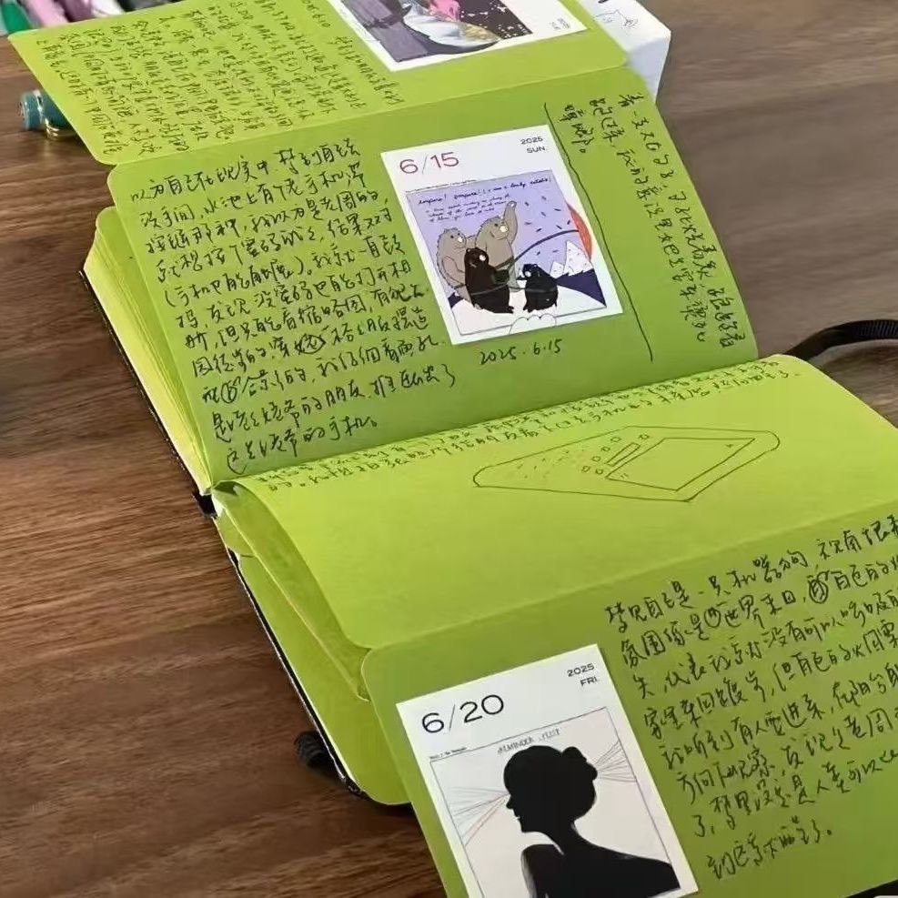 OHAYA |  Matcha Folding Notebook Blank Retractable Handbook Pocket Notebook