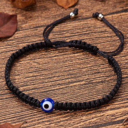 Evil Eye ชุดสร้อยข้อมือคู่ Lucky Knot เครื่องประดับของขวัญสําหรับผู้ชายผู้หญิงเครื่องประดับทํามือแบบปรับได้