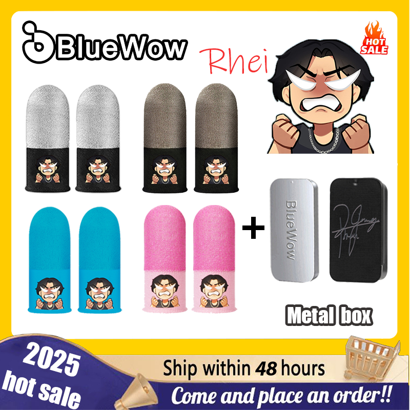 Bluewow Rhei Gaming Finger Sleeves Anti-Slip Sweatproof Thumb Gloves สําหรับเกมมือถือ,ใช้งานร่วมกับ PUBG