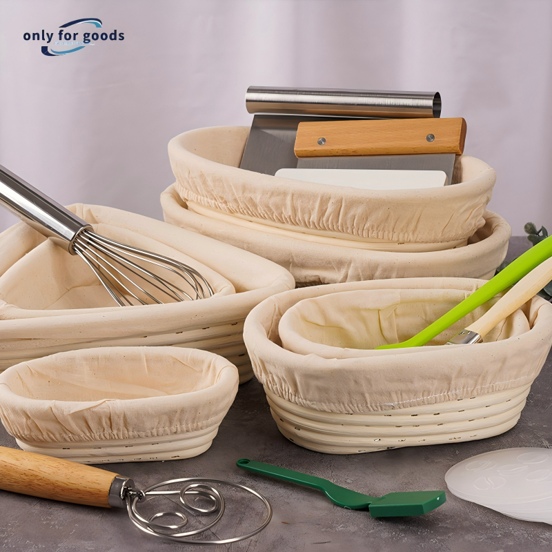 2026🍞ตะกร้ากันขนมปังเกรดท็อ Banneton Bread Proofing Basket สำหรับขนมปังเปรี้ยว หมักโดได้ง่าย ไร้ติด ทรงสี่เหลี่ยม วงกลม วงรีพร้อมผ้าซับกันน้ำ ฟรี DIY