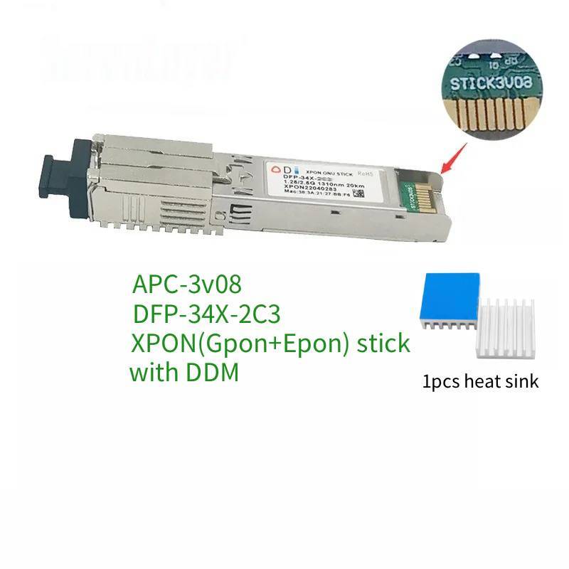 ONU STICK EPON GPON XPON SFP ONU Stick Dfp-34x-2cy3 PPPoE IPoE HGU SC Connector DDM pon โมดูล 1490/1