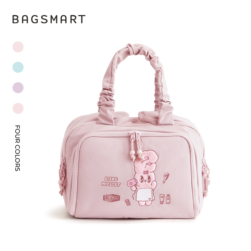 BAGSMART ESTHER BUNNY Toiletry Bag Large Capacity Makeup Cosmetic Bag Lightweight Travel Organizer – โปรปัง