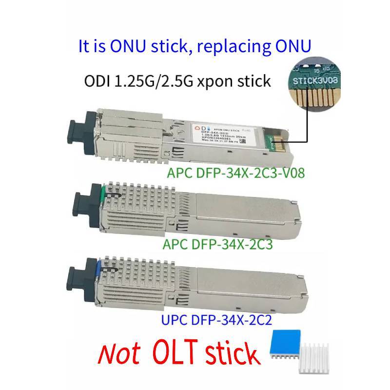ONU STICK EPON GPON XPON SFP ONU Stick MAC SC Connector DDM pon โมดูล 1490/1330nm 1.25Gbps