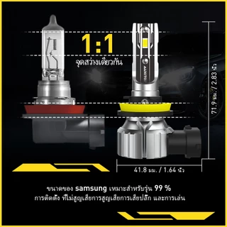 AUXITO 2PC ไฟหน้า E2 H8/H9/H11 HB3 HB4 6500K 60W 12000LM สำหรับ Toyota Honda Nissan Mazda