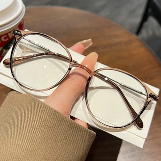 👓แว่นสายตาสั้น👓 -50~600° แว่นป้องกันแสงสีฟ้า กรอบแว่นทรงกลม ตาแฟชั่นผู้ชายและผู้หญิง 067