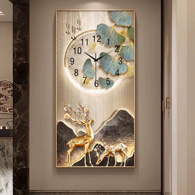 จิตรกรรมฝาผนังนาฬิกาแขวนห้องนั่งเล่นห้องรับประทานอาหารแขวนภาพวาดภาพวาดตกแต่ง - รูปที่ 5