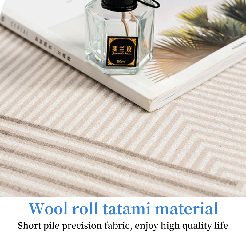 พรมห้องนั่งเล่น สไตล์มินิมอลแบบอเมริกัน วัสดุขนห่วง ขนาด 80*120-160*230 ซม. ฉนวนกันเสียงดี พรมขนาดใหญ่กันลื่น พรมตกแต่งห้องนั่งเล่น - รูปที่ 4