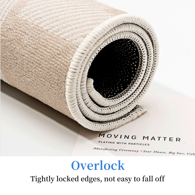 พรมห้องนั่งเล่น สไตล์มินิมอลแบบอเมริกัน วัสดุขนห่วง ขนาด 80*120-160*230 ซม. ฉนวนกันเสียงดี พรมขนาดใหญ่กันลื่น พรมตกแต่งห้องนั่งเล่น - รูปที่ 5