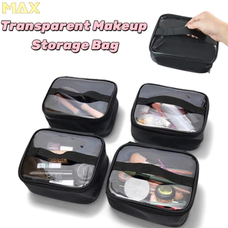 กระเป๋าแต่งหน้า Multi-Functional แบบพกพาขนาดใหญ่ความจุกระเป๋าแต่งหน้าแบบพกพามือถืออ่างล้างหน้า Multi-Layer Travel เครื่องสําอางโปร่งใสกระเป๋า