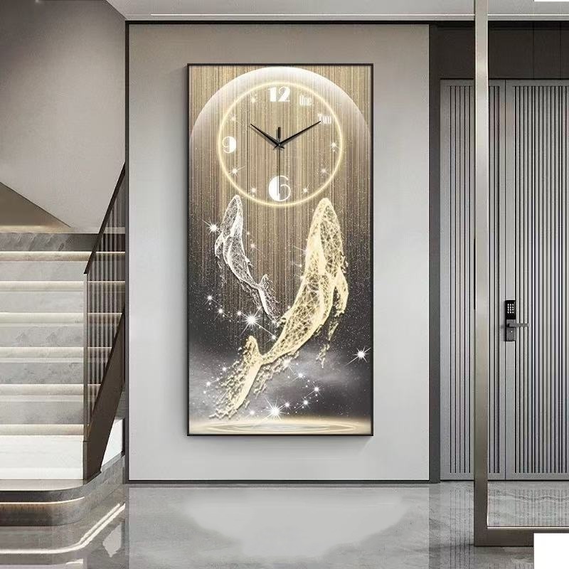 จิตรกรรมฝาผนังนาฬิกาแขวนห้องนั่งเล่นห้องรับประทานอาหารแขวนภาพวาดภาพวาดตกแต่ง - รูปที่ 3