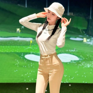 ชุดกีฬากอล์ฟแขนยาวสำหรับผู้หญิง สวมใส่สบาย ระบายอากาศได้ดี