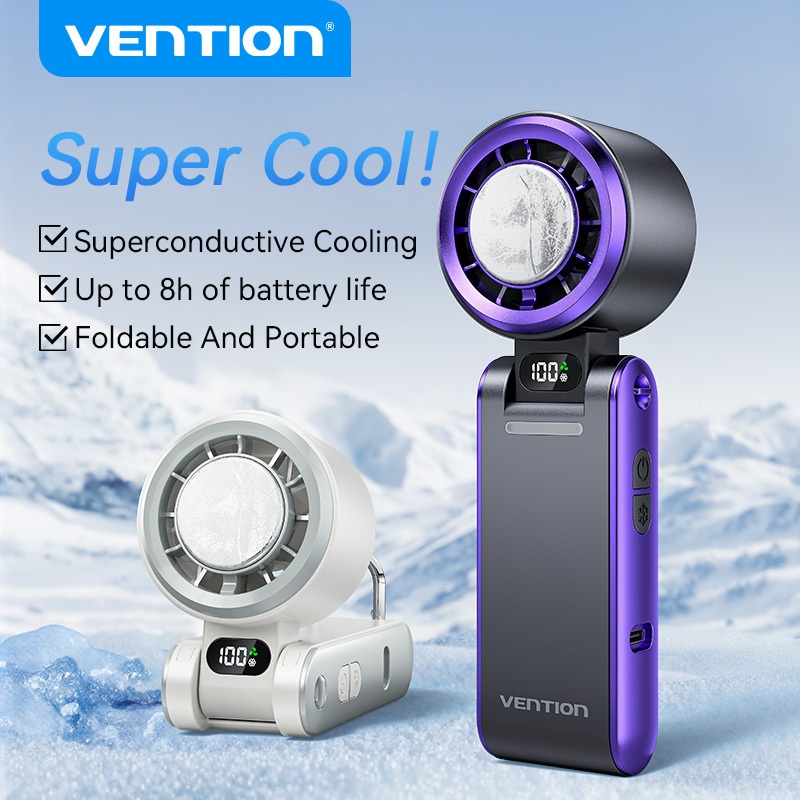 Vention Portable Folding Mini Fan 3000mAh 100 Gears 8H Portable fan Adjustable Small Handheld Fan St