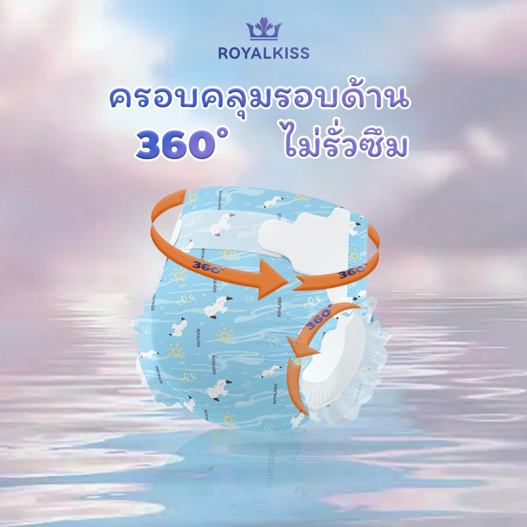 ROYALKISS ผ้าอ้อมเด็กสำเร็จรูป ผ้าอ้อมสำเร็จรูปเด็กแรกเกิด NB/S/M-XXL​ ส่งฟรี - ซึมซับเร็ว แห้งสบาย ป้องกันการรั่ว นุ่ม​ ​สบายผิว​ - รูปที่ 2