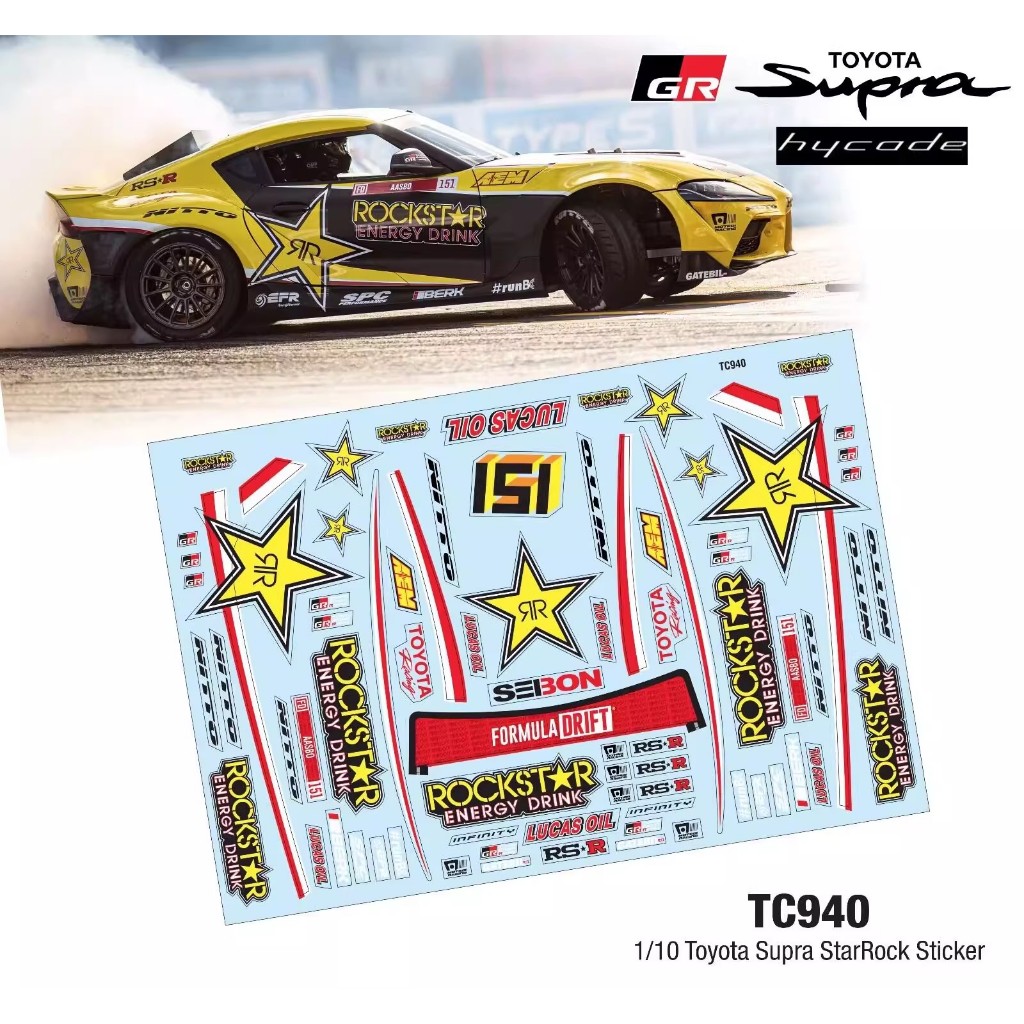 1/10 PC RC TC209 1/10 Toyota Supra Hycade Shell Body 200 มม.กว้าง 260 มม.ฐานล้อโคมไฟโปร่งใสสําหรับ 1/10 RC Hsp Mst Yokomo Hpi