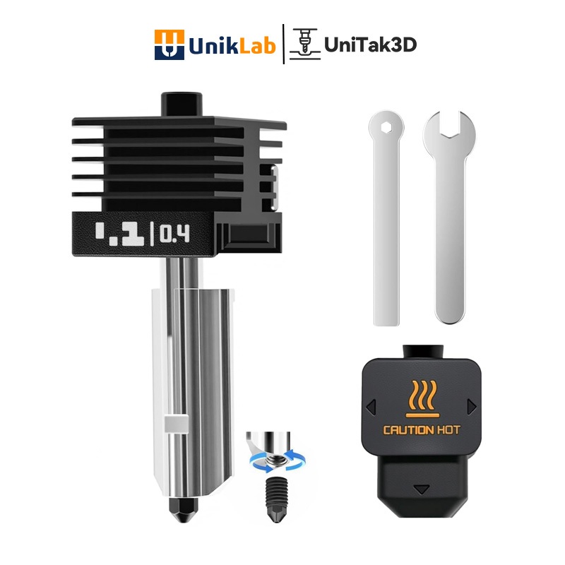 Bambu Lab H2D/P2S/H2S/A1/A1 Mini 3D Printers 0.4mm Hotend หัวพิมพ์ทนความร้อนสูงแบบเปลี่ยนเร็ว ชิ้นส่