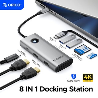 ORICO 8 in 1 Dock Station USB C HUB Dual HDMI 4K อะแดปเตอร์ …