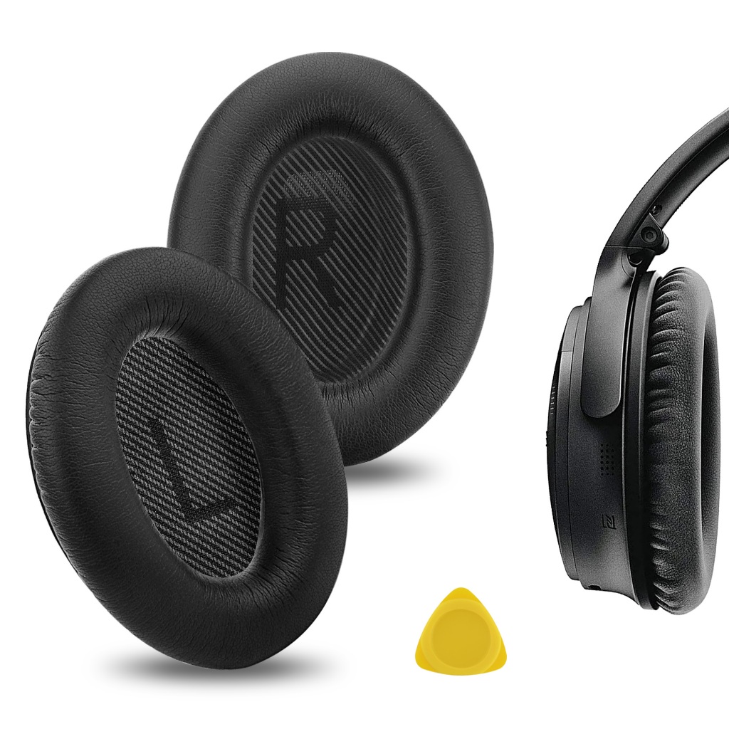 Geekria เปลี่ยนแผ่นรองหูฟังสําหรับ QuietComfort ใหม่, QC45, QC35II, QC25, QC SE หูฟังแผ่นรองหูฟัง (สีดํา)