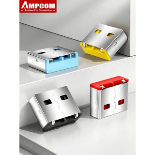 AMPCOM USB Security ใส่ล็อค, ปลั๊กกันฝุ่น USB เหล็กคาร์บอนที่ถอดออกได้, ปลั๊กบล็อกพอร์ต USB สําหรับคอมพิวเตอร์และแล็ปท็อป