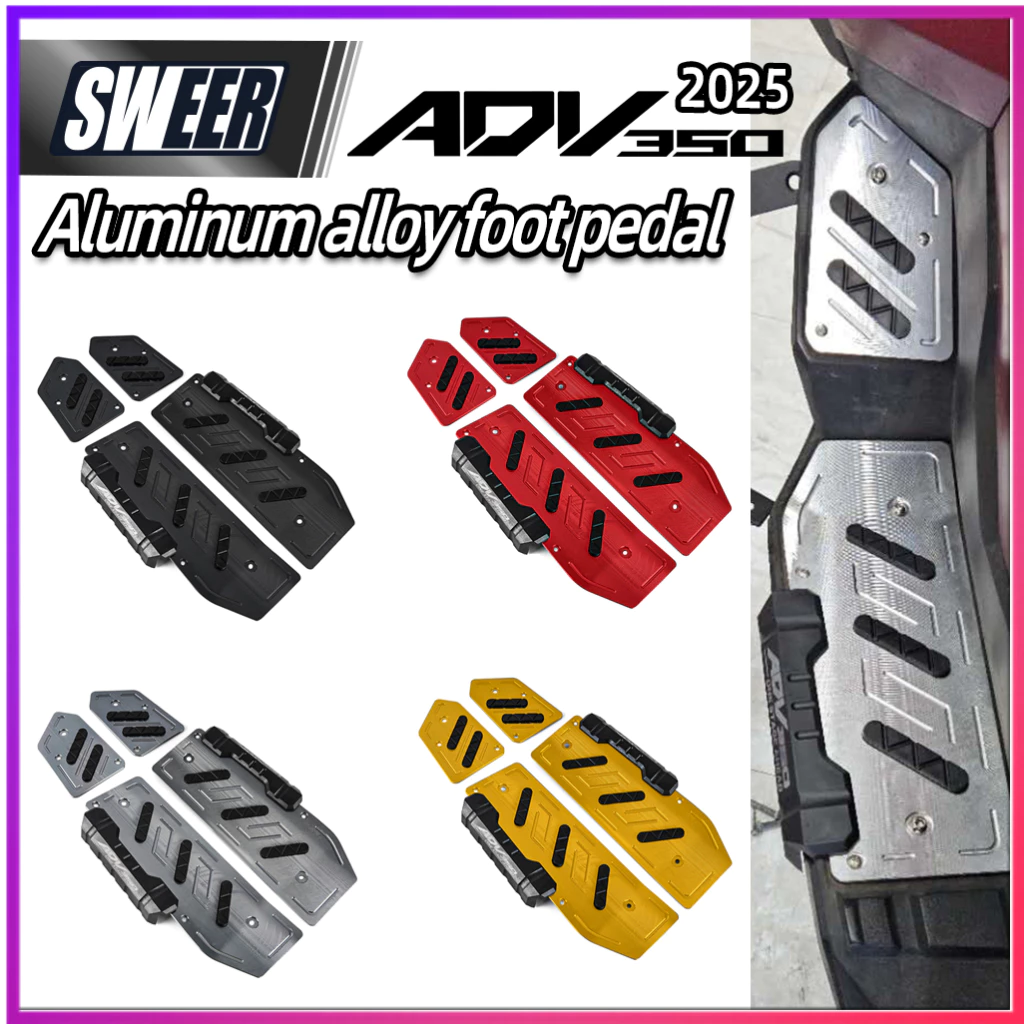 สําหรับ Honda ADV 350 ADV350 2021-2025 รถจักรยานยนต์ CNC อลูมิเนียม Footrest Matting Footboard Step Floorboards หมุดแผ่น