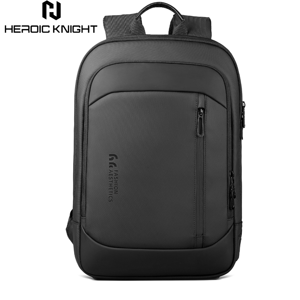 กระเป๋าเป้แล็ปท็อปผู้ชาย HEROIC KNIGHT พร้อมพอร์ตชาร์จ USB กันน้ํา (15.6)