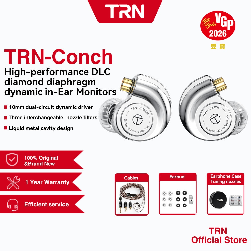 2026VGPTRN Conch หูฟังแบบมีสายพร้อมไมโครโฟน DLC Dynamic Running หูฟัง HIFI IEM