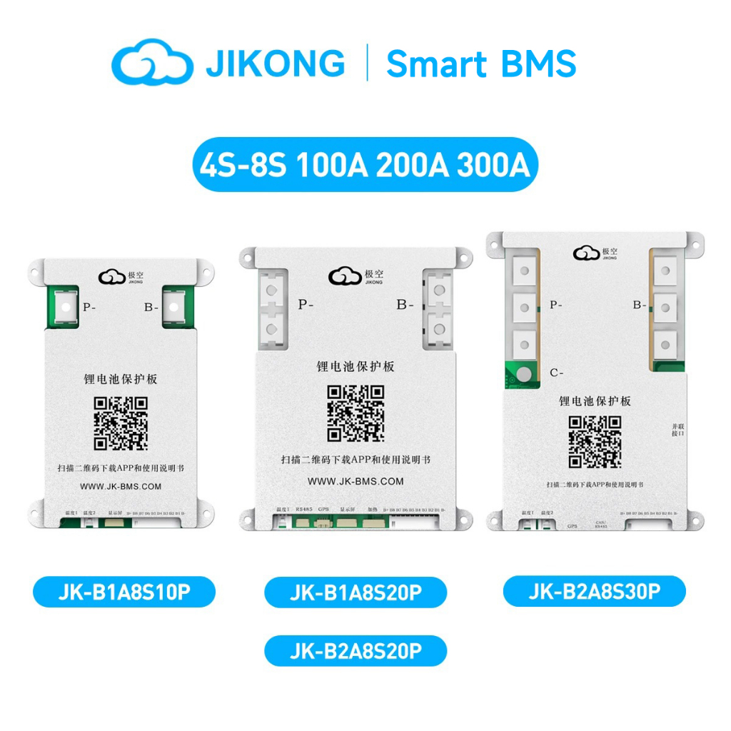 JKBMS 4S ~ 8S 24V 12V LiFePo4 Li-ion LTO JIKONG สมาร์ท BMS 1A Active Balancer Bluetooth RS485 CANBUS