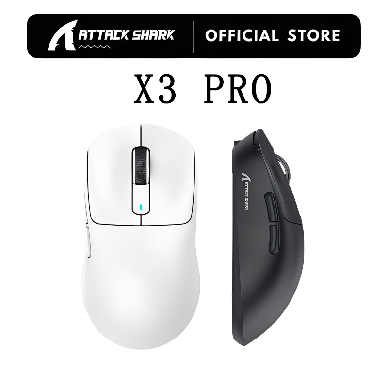 Attack Shark X3Pro เมาส์สําหรับเล่นเกมบลูทูธไร้สาย PixArt PAW3395 26000dpi Optical Mouse การเชื่อมต่