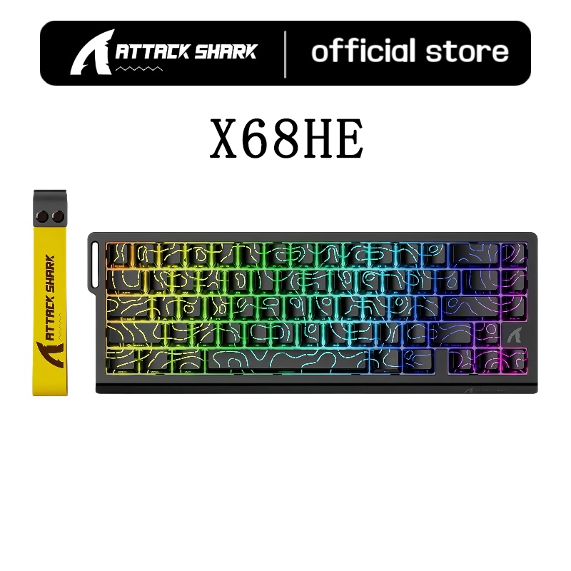 Attack Shark X68HE RGB Magnetic Gaming Keyboard Rapid Trigger Hall Effect Switch RT 0.01 มม.Precisio
