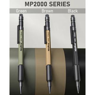 Nicpro 3 ชิ้น 1.3 มม. ชุดดินสอ 3 สี 36 เติมตะกั่ว, 3 ยางลบ - Weatherproof โลหะ MP2000 Heavy Duty Carpenter ดินสอสําหรับกลางแจ้งเครื่องหมายร่างการวาดภาพ