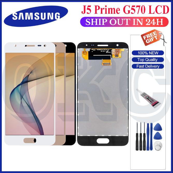 LCD สําหรับ Samsung Galaxy J5 Prime G570 G570F จอแสดงผล LCD Touch Screen Digitizer LCD Replacment อะ