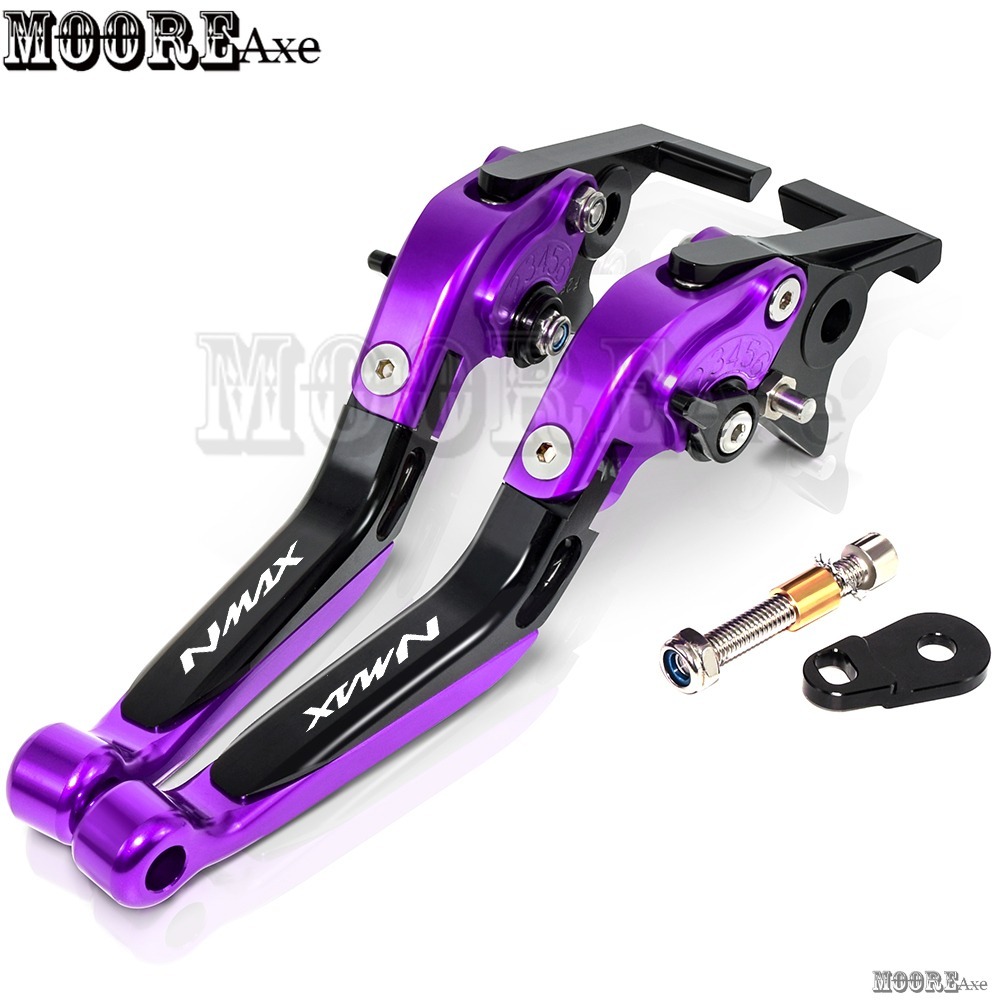 Mooreaxe สําหรับ Yamaha NMAX155 2015 - 2023 2025 NMAX 150 125 V1 V2 V3 CNC อลูมิเนียมรถจักรยานยนต์คลัทช์เบรคคันโยกปรับขยายได้ Hand Lever พร้อมล็อคที่จอดรถ Pin ZC01 MY