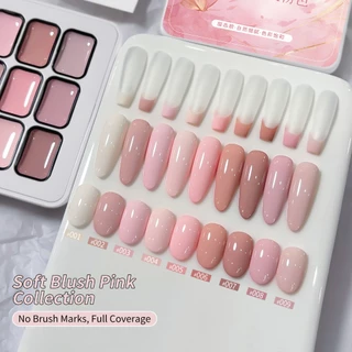 JILLRADIA - ยาทาเล็บเจลสีชมพูใหม่ ชุด 9 สี สไตล์อ่อนหวาน ติดทนนาน เหมาะสำหรับการทำเล็บ