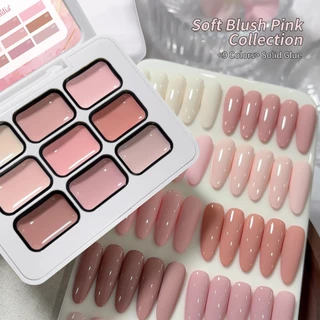 JILLRADIA - ยาทาเล็บเจลสีชมพูใหม่ ชุด 9 สี สไตล์อ่อนหวาน ติดทนนาน เหมาะสำหรับการทำเล็บ