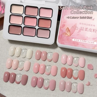 JILLRADIA - ยาทาเล็บเจลสีชมพูใหม่ ชุด 9 สี สไตล์อ่อนหวาน ติดทนนาน เหมาะสำหรับการทำเล็บ