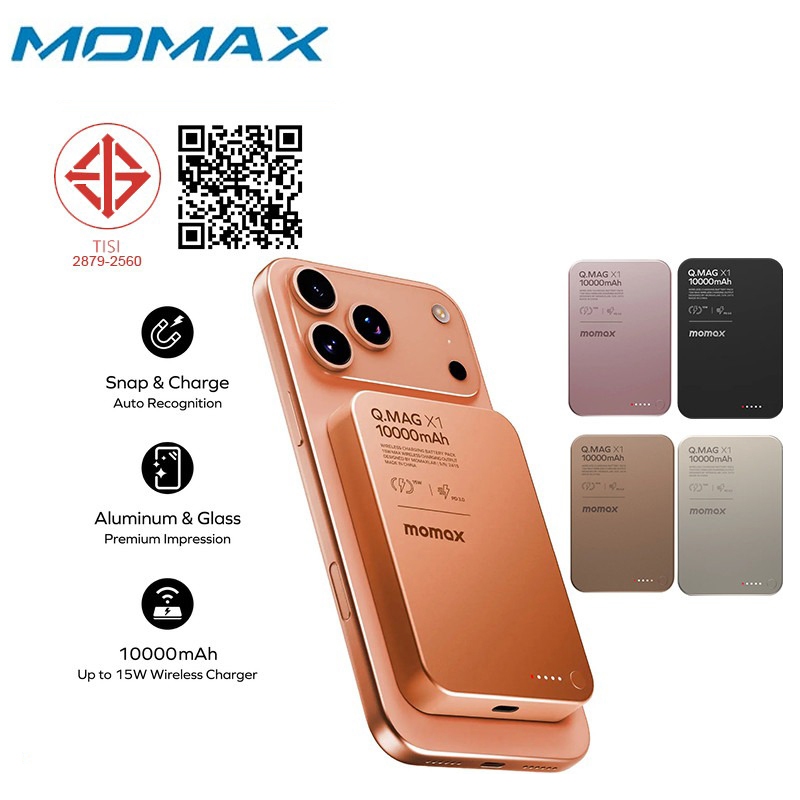MOMAX 10000mAh Q.Mag X1 Magnetic Power Bank 20W Powerbank