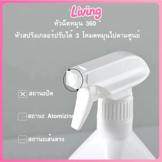 Living✅ขวดสเปรย์ พร้อมหัวฉีด 300 /500มล ขวดพลาสติกหัวสเปย์ ทรงสี่เหลี่ยม ใส่น้ำยารีดผ้า น้ำเปล่า ปรับหัวฉีด และของเหลวอื่น
