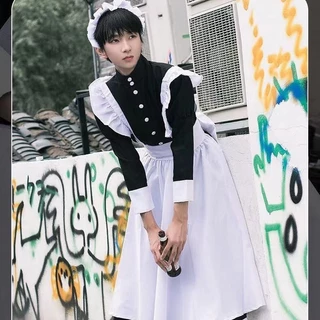 🔥ส่งไว จาก กทม🔥ชุดแม่บ้าน cos ชุดคนรับใช้ชายคอสชุดนักเรียนน่ารัก Lolita สองมิติแม่บ้านญี่ปุ่น