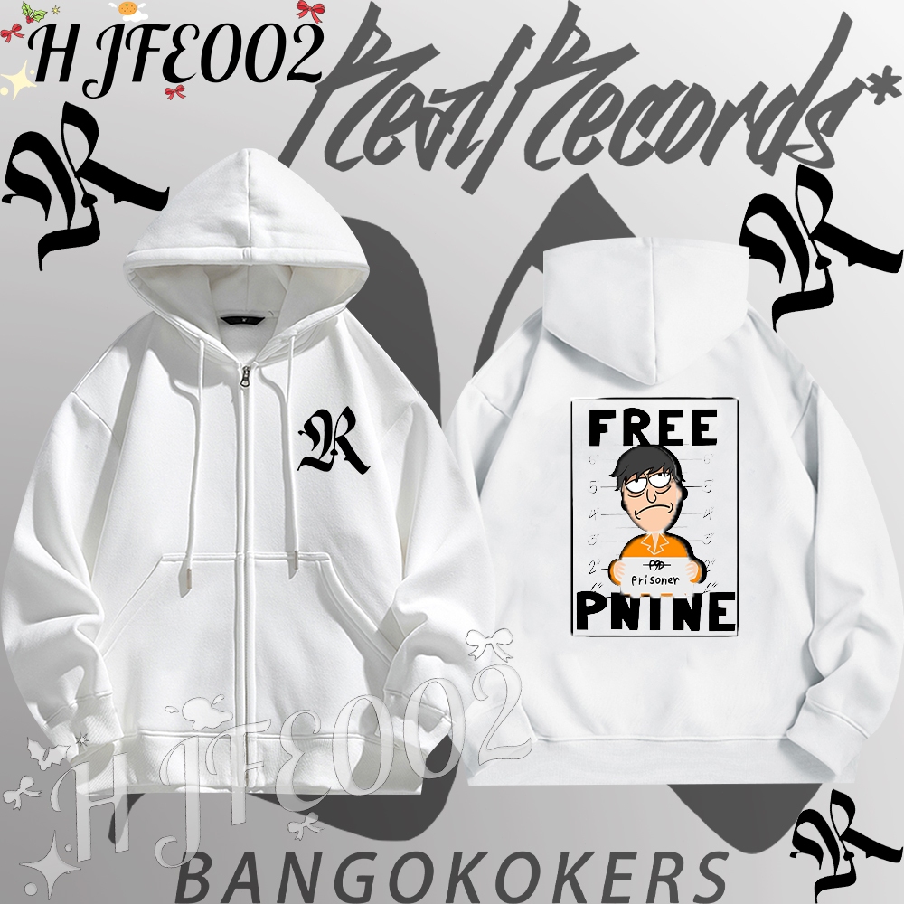 Rapper P9d Zip-up Hoodie ผ้าCotton 100%ใส่ได้ ทั้ง ชาย ใส่สบาย ไม่หด ไม่ย้ Stand collar sweatshirt#0