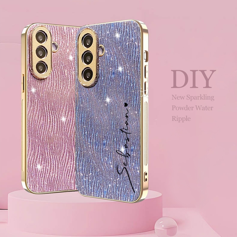 SAMSUNG ใหม่หรูหราชื่อที่กําหนดเองเคสโทรศัพท์สําหรับSamsung Galaxy A57 A56 5G A55 A37 A36 5Gปลอก