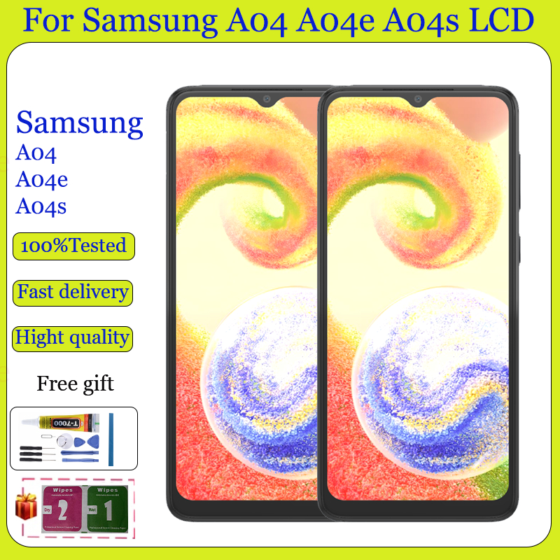 Original สําหรับ Samsung Galaxy A04 A04e A04s จอแสดงผล LCD Touch Screen Digitizer เปลี่ยน