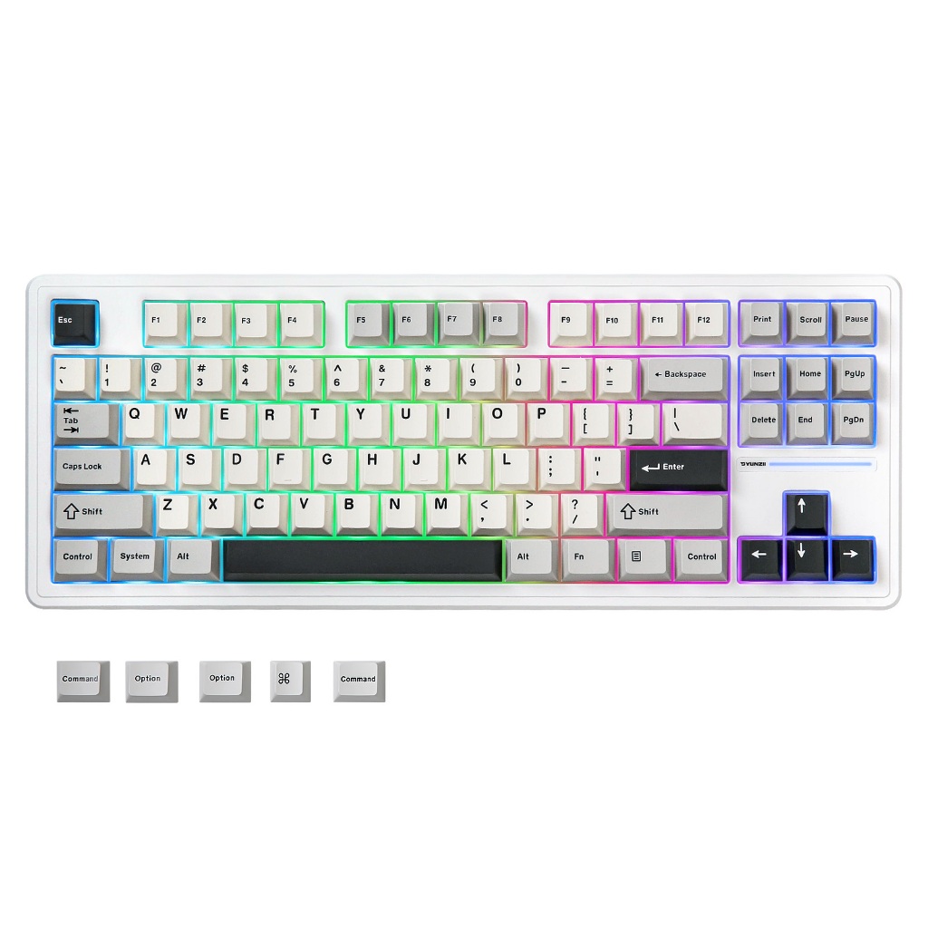 YUNZII YZ87 TKL 75% 87 คีย์ปะเก็นไร้สาย Hot Swap คีย์บอร์ดเกมกลพร้อม BT5.0/2.4G/USB-C