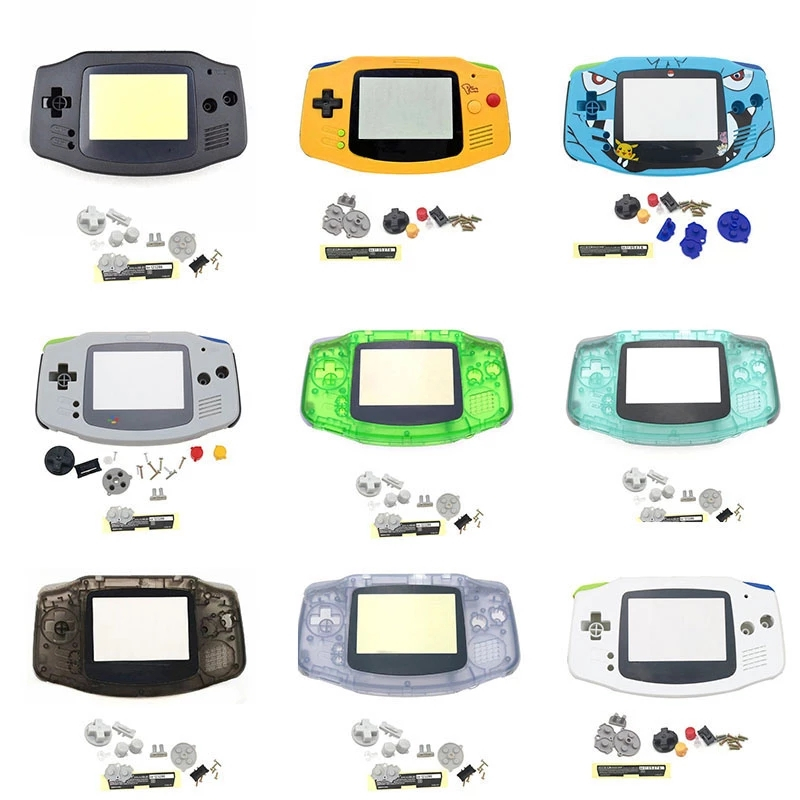 เต็มรูปแบบใหม่เปลี่ยน GBA เปลือกหอย Gameboy Advance พร้อมชุดปุ่มแผ่นยางนําไฟฟ้าสําหรับ GBA IPS Gamin