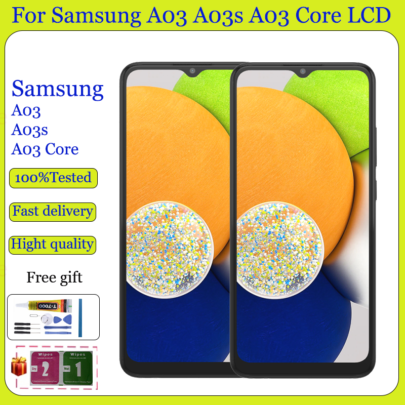 Original สําหรับ Samsung Galaxy A03 A03s A03 Core จอแสดงผล LCD Digitizer หน้าจอสัมผัสเปลี่ยน