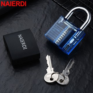 NAIERDI ชุดกุญแจฝึกโปร่งใสสําหรับช่างกุญแจการฝึกอบรมล็อคทองแ…