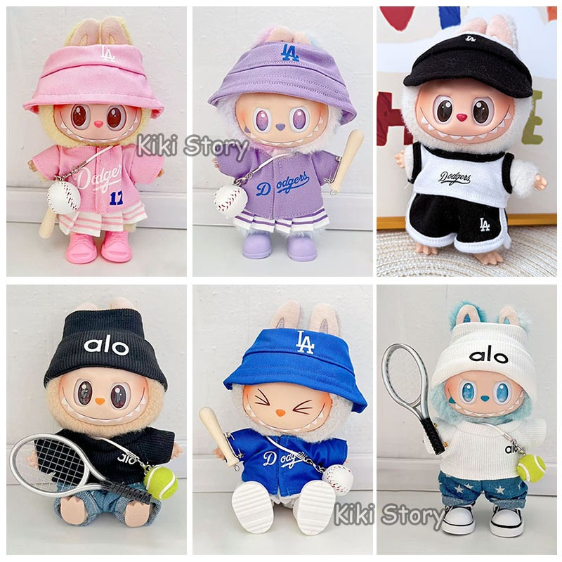 V1 V2 V3 17 ซม.labubu ตุ๊กตาเสื้อผ้าเบสบอลแจ็คเก็ตเทนนิสสวมใส่กีฬา Gym ชุด 15 ซม. LABUBU ตุ๊กตาอุปกรณ์เสริม