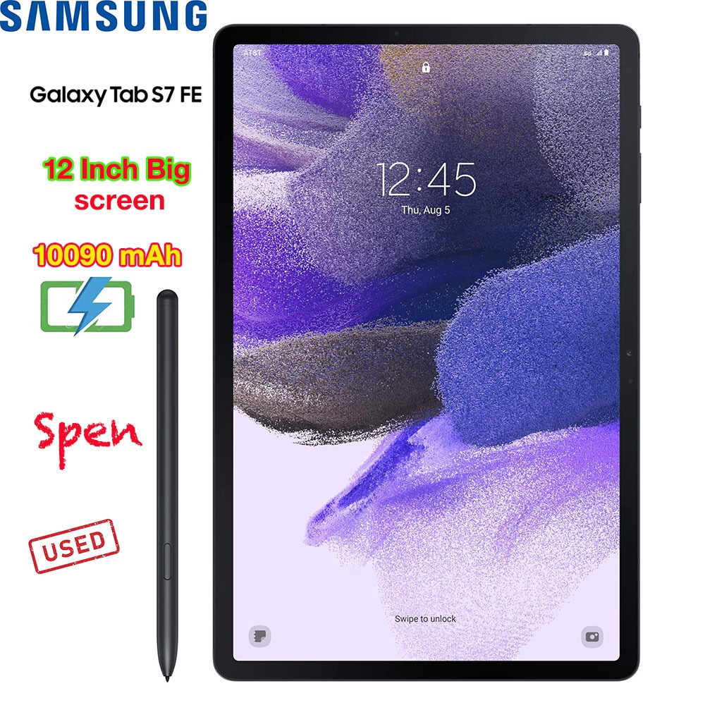 Samsung Galaxy Tab S7 FE 12.4 นิ้วหน้าจอสัมผัสขนาดใหญ่ Spen Android 14 Snapdragon 778G 4+64 Wi-Fi แท