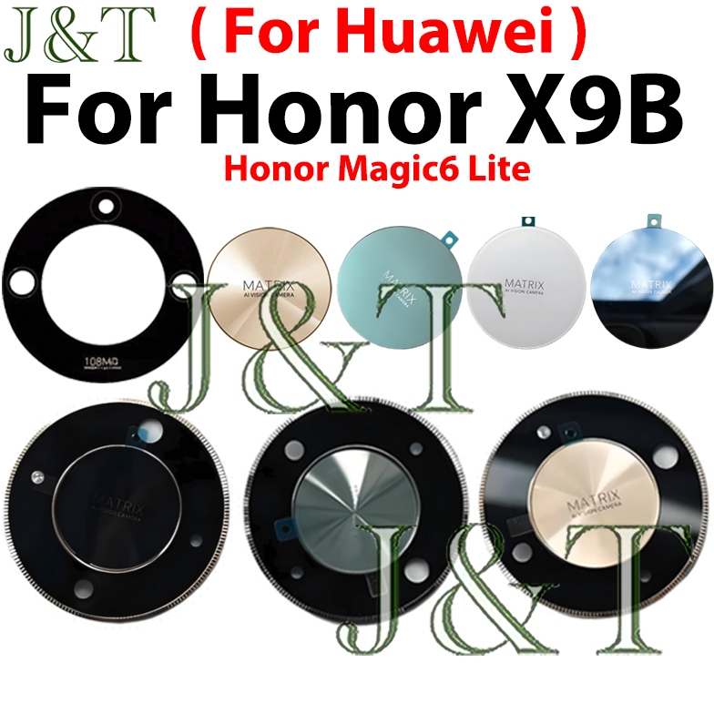 เกรด AAA เลนส์กล้องด้านหลังด้านหลัง 6.78" สําหรับ Honor X9B ALI-NX1 พร้อมกรอบกล้องกาวสติกเกอร์กาว