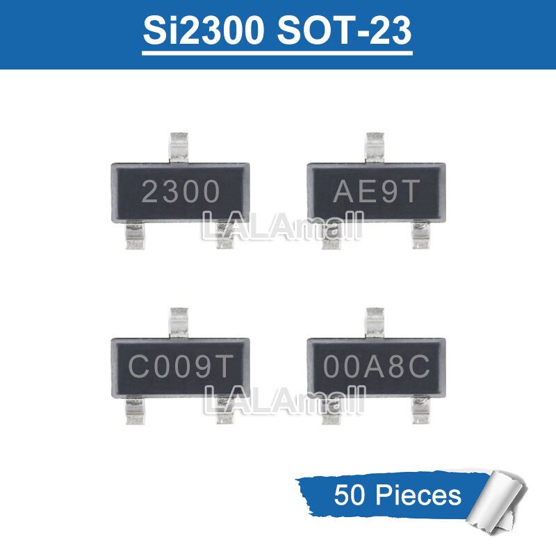 50 ชิ้น/ล็อต SI2300 เครื่องหมาย 2300 AE9T C009T 00A8C SOT-23 N-Channel MOSFET ทรานซิสเตอร์ใหม่เดิม